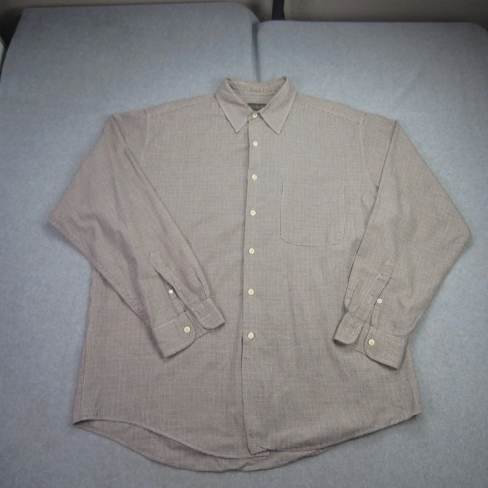 J Crew Shirt Mens Large Green‎ Red Houndstooth Long Sleeve Button Up Pocket